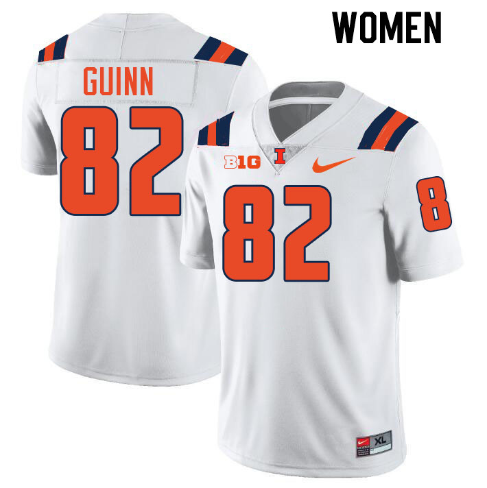 Women #82 Nate Guinn Illinois Fighting Illini College Football Jerseys Stitched-White